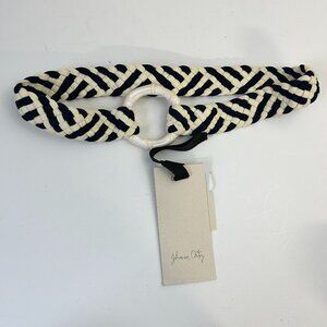 Johanna Ortiz Navy and White Braided Belt